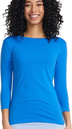 ESTEEZ Womens 3/4 Sleeve Cotton Snug Fit High Neck Base Layering T-Shirt