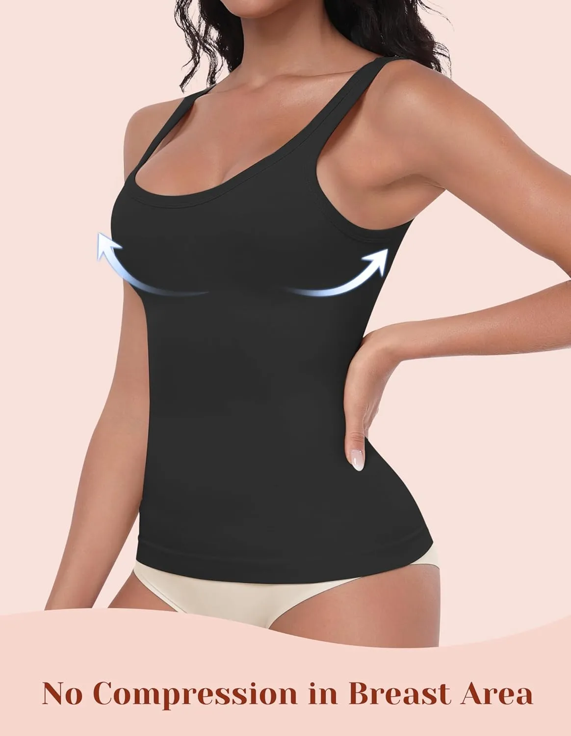 EUYZOU Womens Shapewear Tummy Control Tank Top Scoop Neck Seamless Compression Tanks for Women Body Shaper Camisole Top
