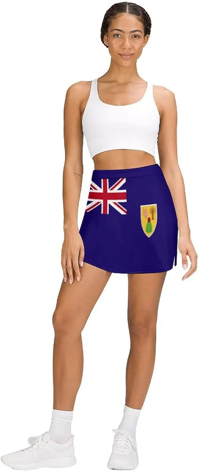 Fattyeery Skirts Casual Golf-Skorts Uganda Flag for Women Knee Length Comfort Skort Women's High Waist Athletic Skirt