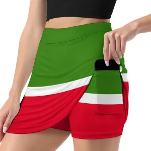 Fattyeery Skirts Casual Golf-Skorts Uganda Flag for Women Knee Length Comfort Skort Women's High Waist Athletic Skirt