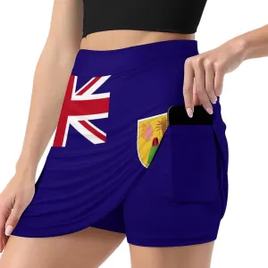 Fattyeery Skirts Casual Golf-Skorts Uganda Flag for Women Knee Length Comfort Skort Women's High Waist Athletic Skirt