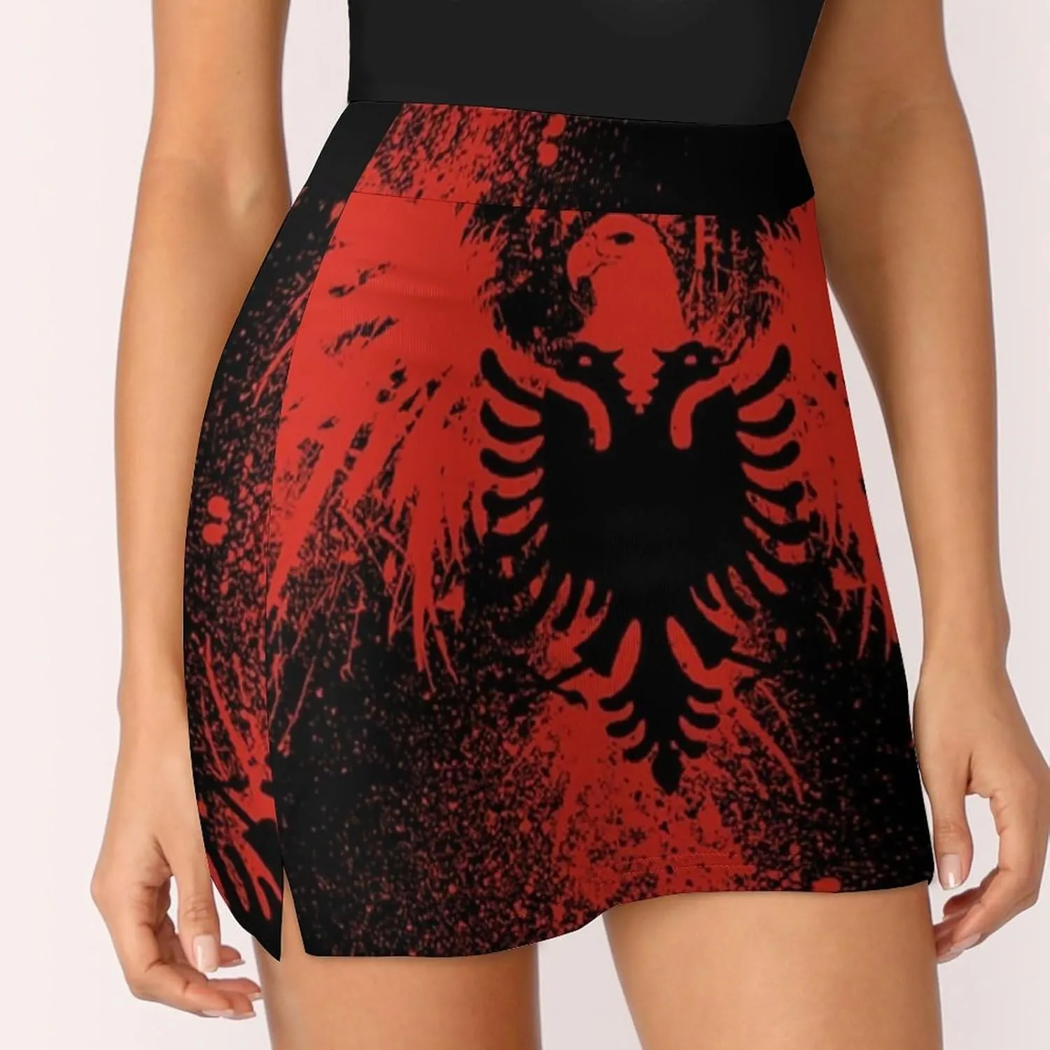 Fattyeery Women's Athletic Skorts Canada Flag Lightweight Skirts Inner Shorts with Pocket Tennis Workout Sports Skort
