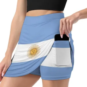 Fattyeery Women's Athletic Skorts Canada Flag Lightweight Skirts Inner Shorts with Pocket Tennis Workout Sports Skort