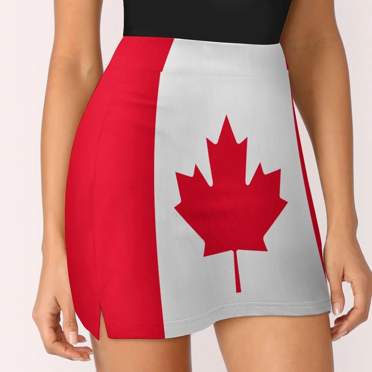 Fattyeery Women's Athletic Skorts Canada Flag Lightweight Skirts Inner Shorts with Pocket Tennis Workout Sports Skort