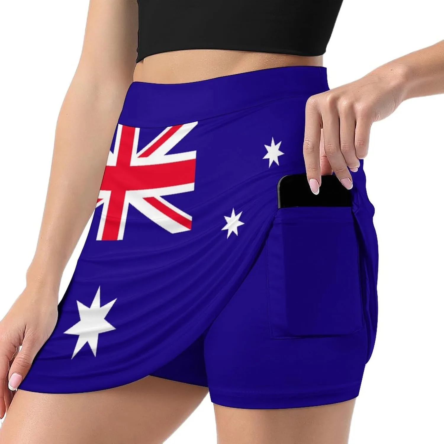 Fattyeery Women's Athletic Skorts Canada Flag Lightweight Skirts Inner Shorts with Pocket Tennis Workout Sports Skort