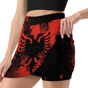 Fattyeery Women's Athletic Skorts Canada Flag Lightweight Skirts Inner Shorts with Pocket Tennis Workout Sports Skort