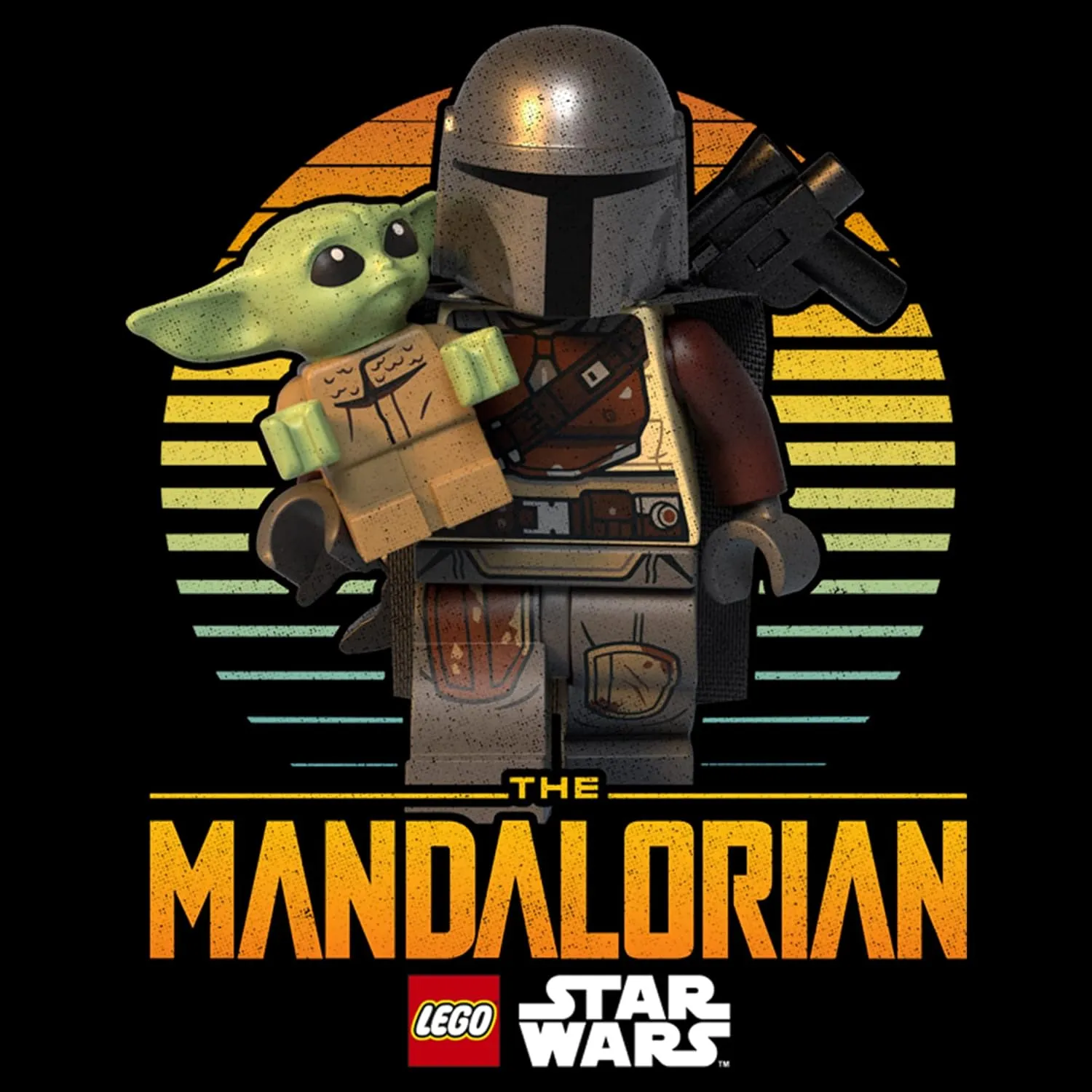 Fifth Sun Lego Star Wars Mando Vintage Sunset Women's Short Sleeve Tee Shirt
