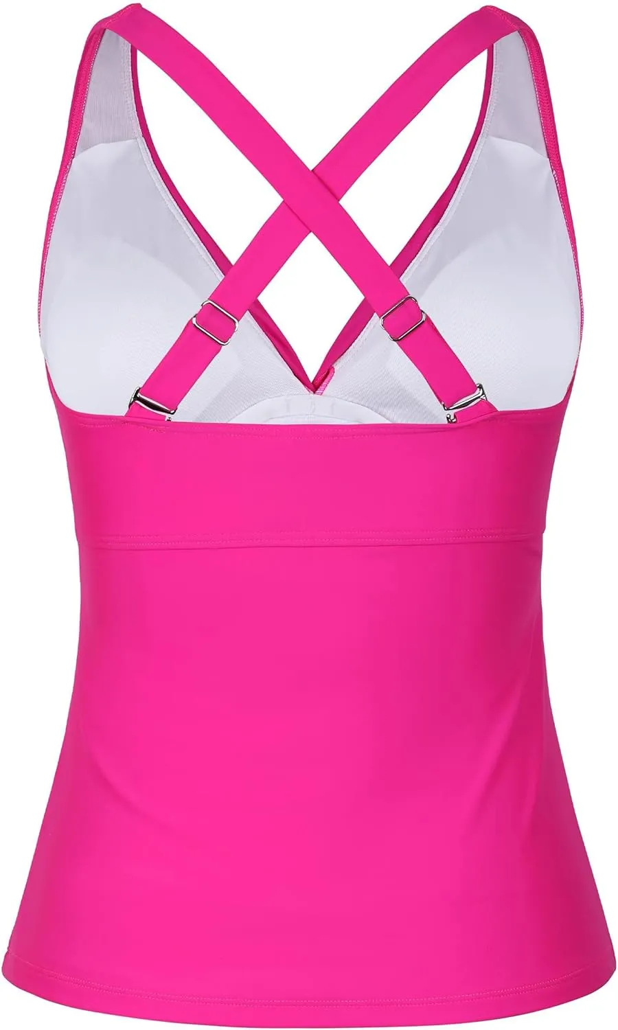 Firpearl Women Underwire Tankini Top Only Twist V Neck Swimsuits for Big Busted Ruched Tummy Control Bathing Suits Top