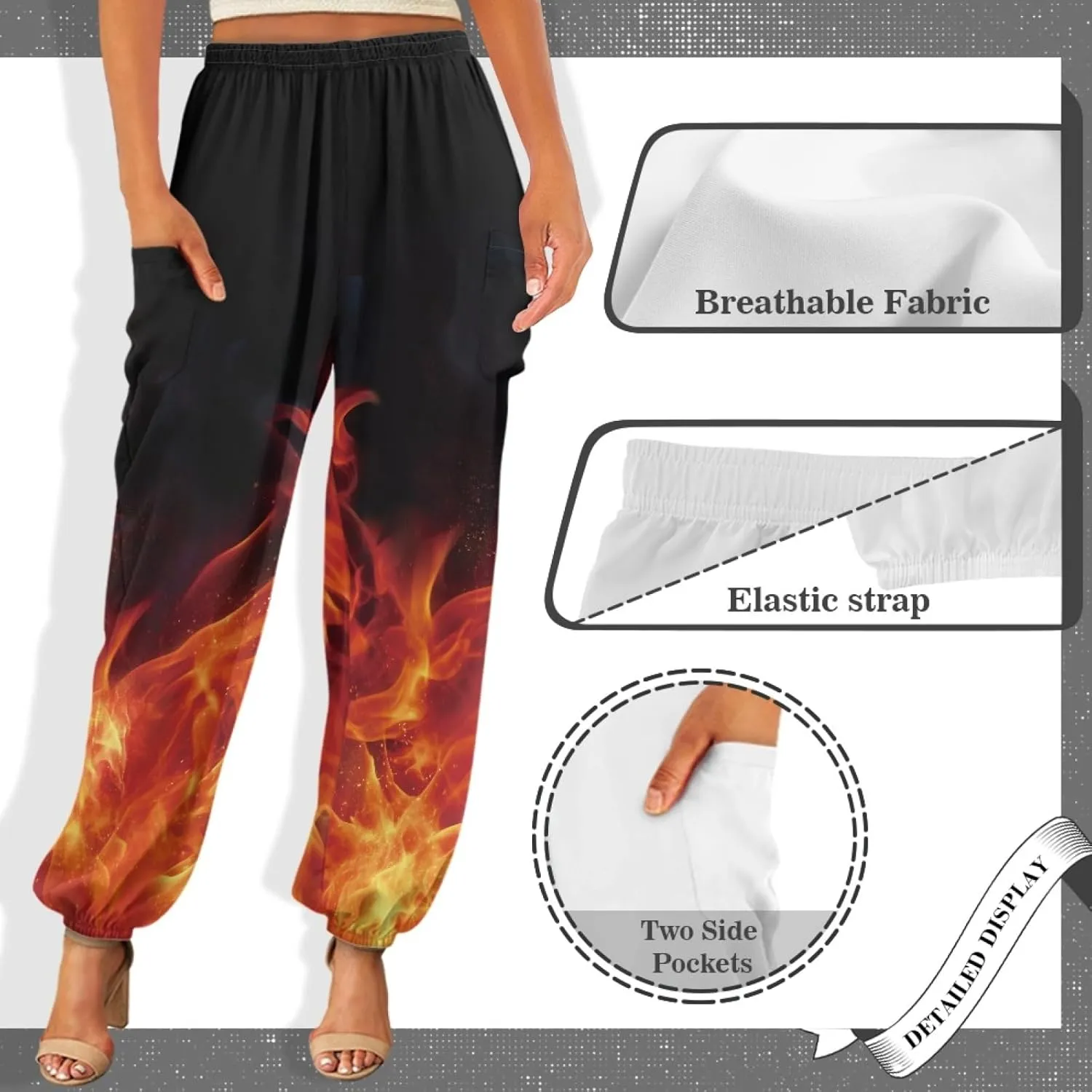 Forchrinse Red Galaxy Nebula Harem Pants for Women High Wiasted Flowy Yoga Jogger Loose Comfy Palazzo Pants Plus Size