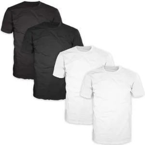 FSD Basic Plain Crew Neck Short Sleeve T-Shirts for Men (Pack of 4 Regular -5XL, Big and Tall)