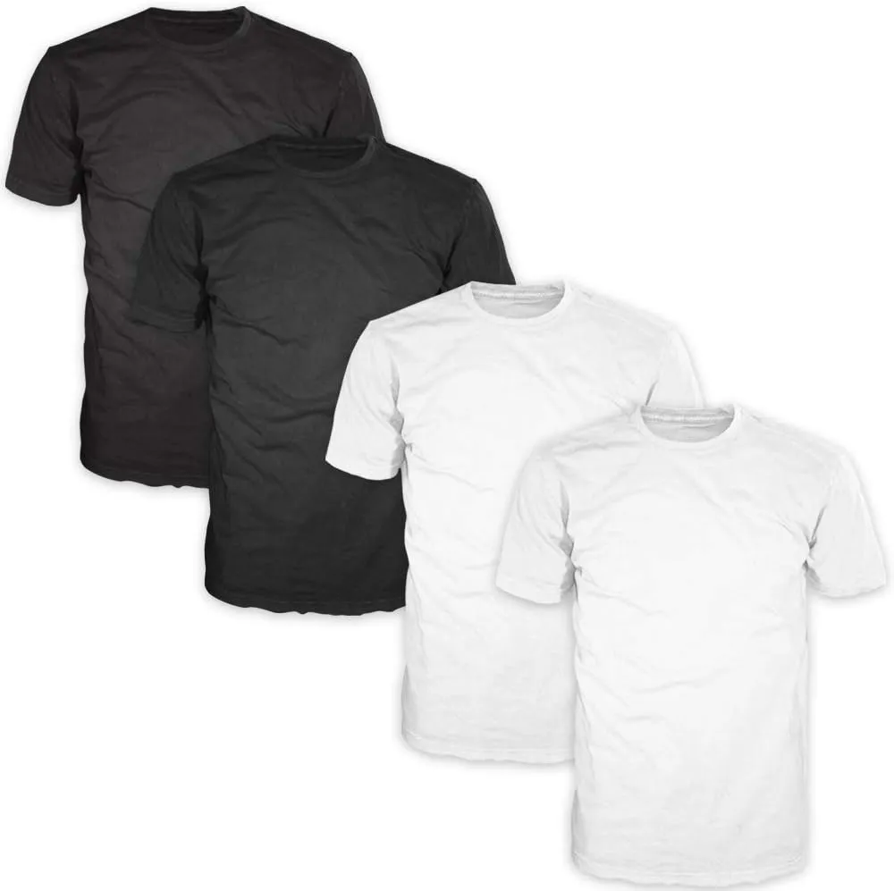 FSD Basic Plain Crew Neck Short Sleeve T-Shirts for Men (Pack of 4 Regular -5XL, Big and Tall)