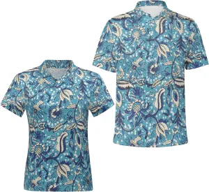 Funny Couple Golf Shirts,Matching Hawaiian Golf Shirt for Couple,Moisture Wicking Couple Polo Shirt for Men Women