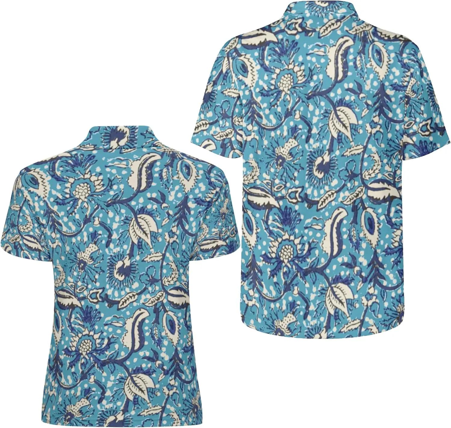 Funny Couple Golf Shirts,Matching Hawaiian Golf Shirt for Couple,Moisture Wicking Couple Polo Shirt for Men Women