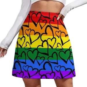 Gay Pride Flag Short Skirt Culottes Women Athletic Skorts Golf Skirts Mini Shorts High Waist Breathable Sports Skort