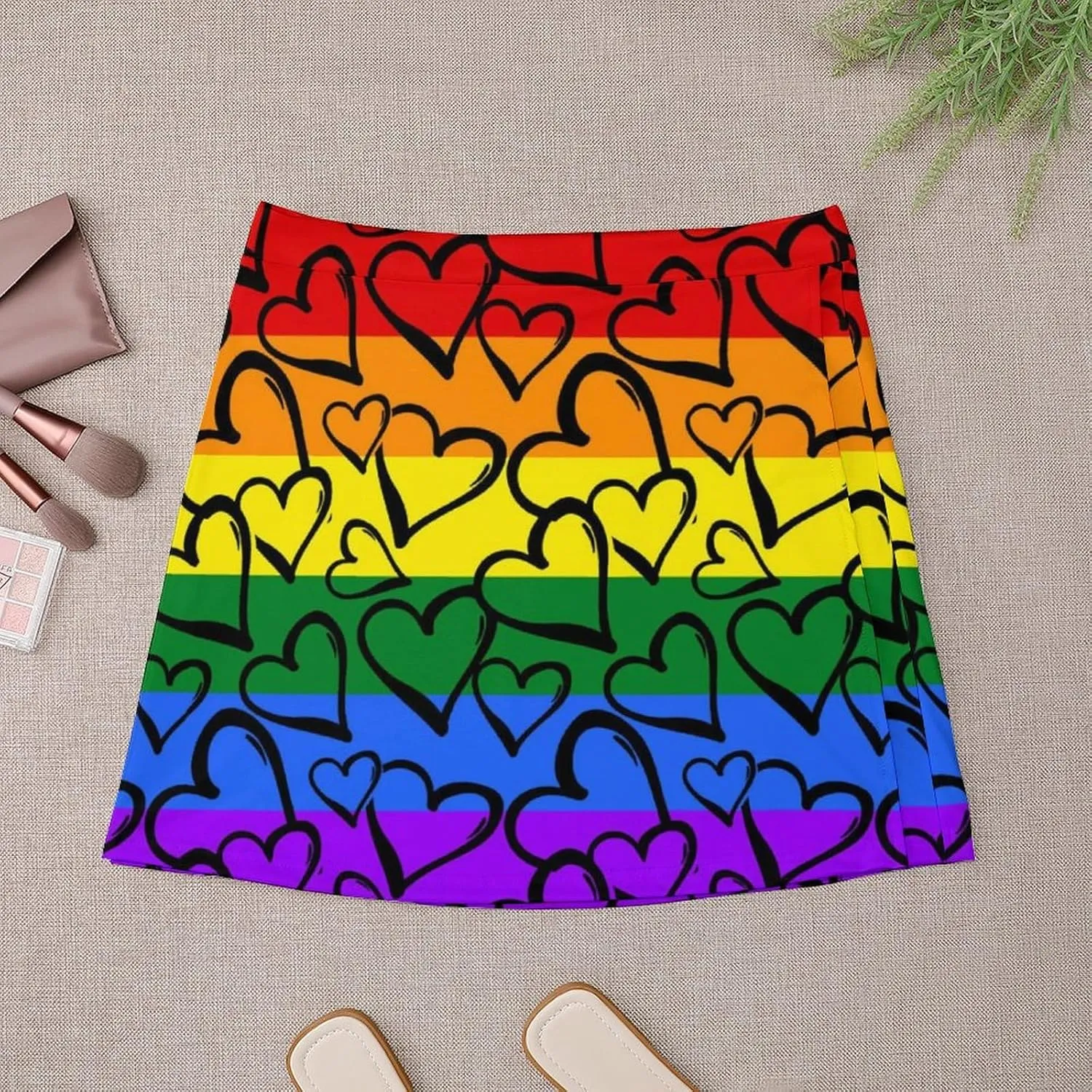 Gay Pride Flag Short Skirt Culottes Women Athletic Skorts Golf Skirts Mini Shorts High Waist Breathable Sports Skort