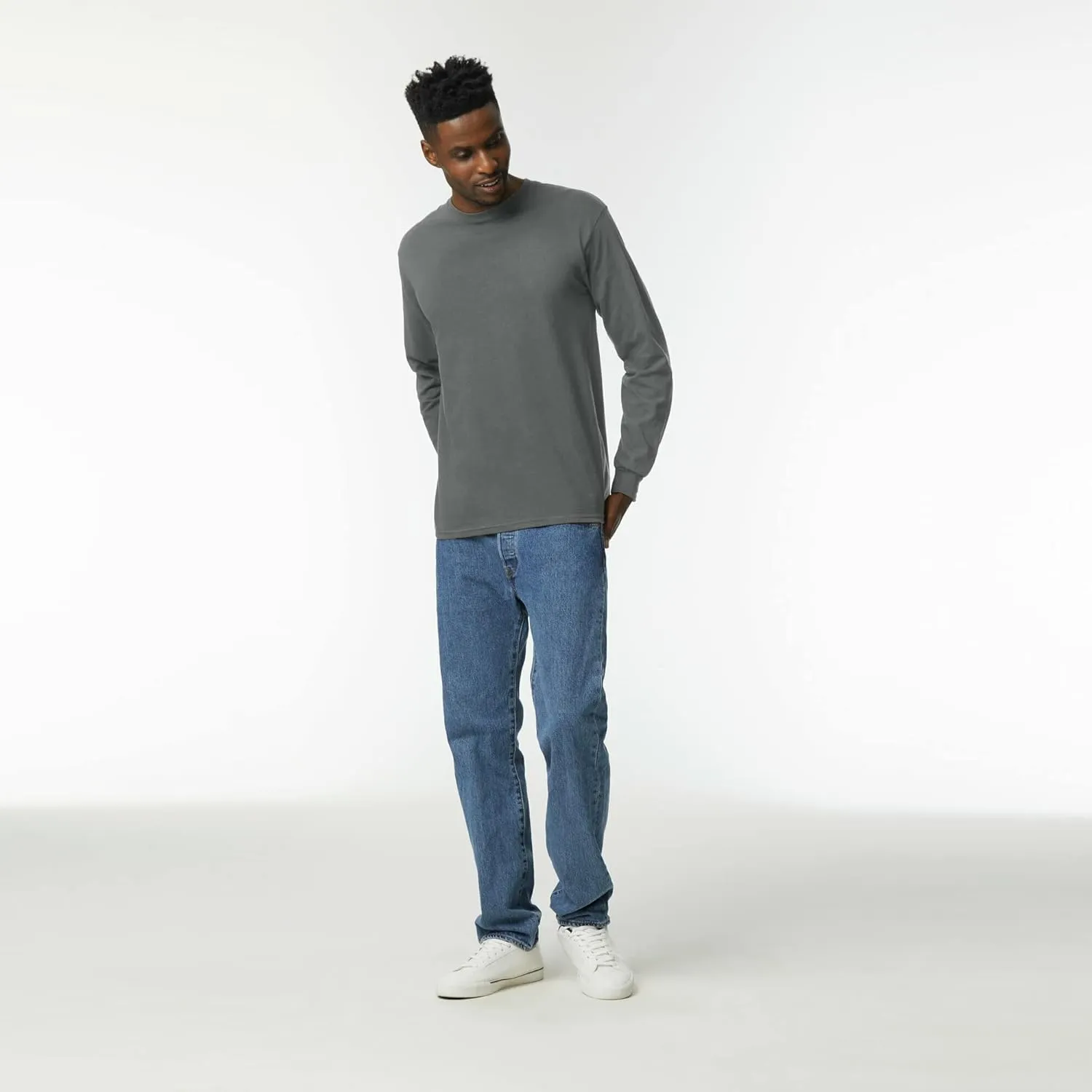 Gildan Unisex Adult Ultra Cotton Long Sleeve T-Shirt, Style G2400, Multipack