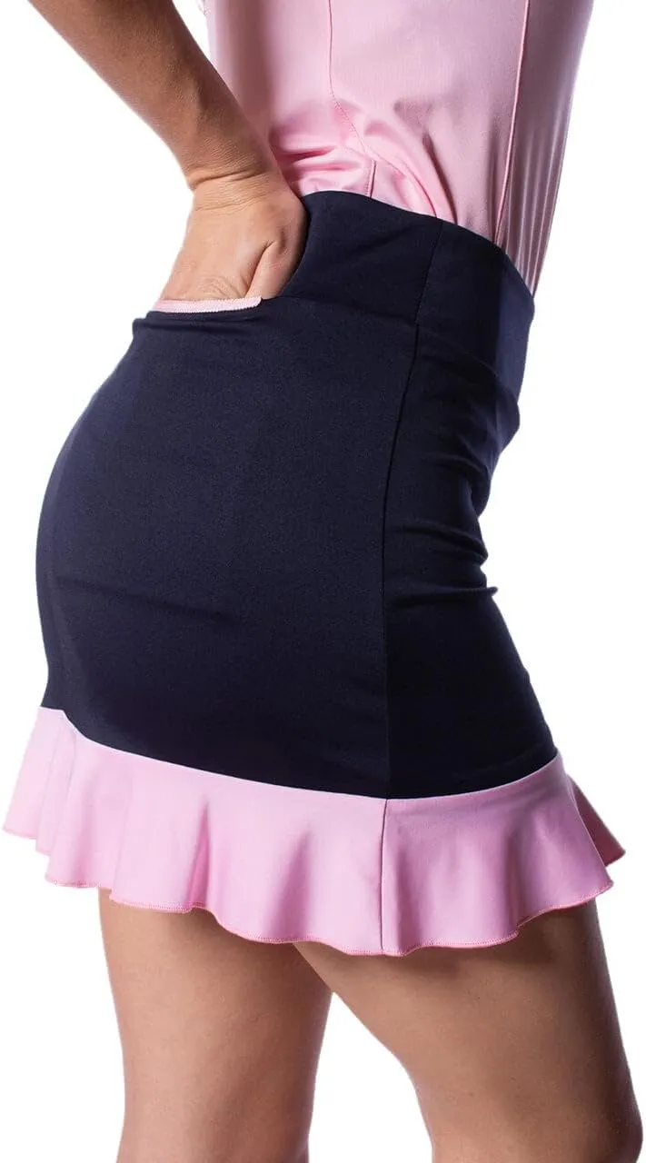 GOLFTINI Printed Pull-On Ruffle Skort 17.5"