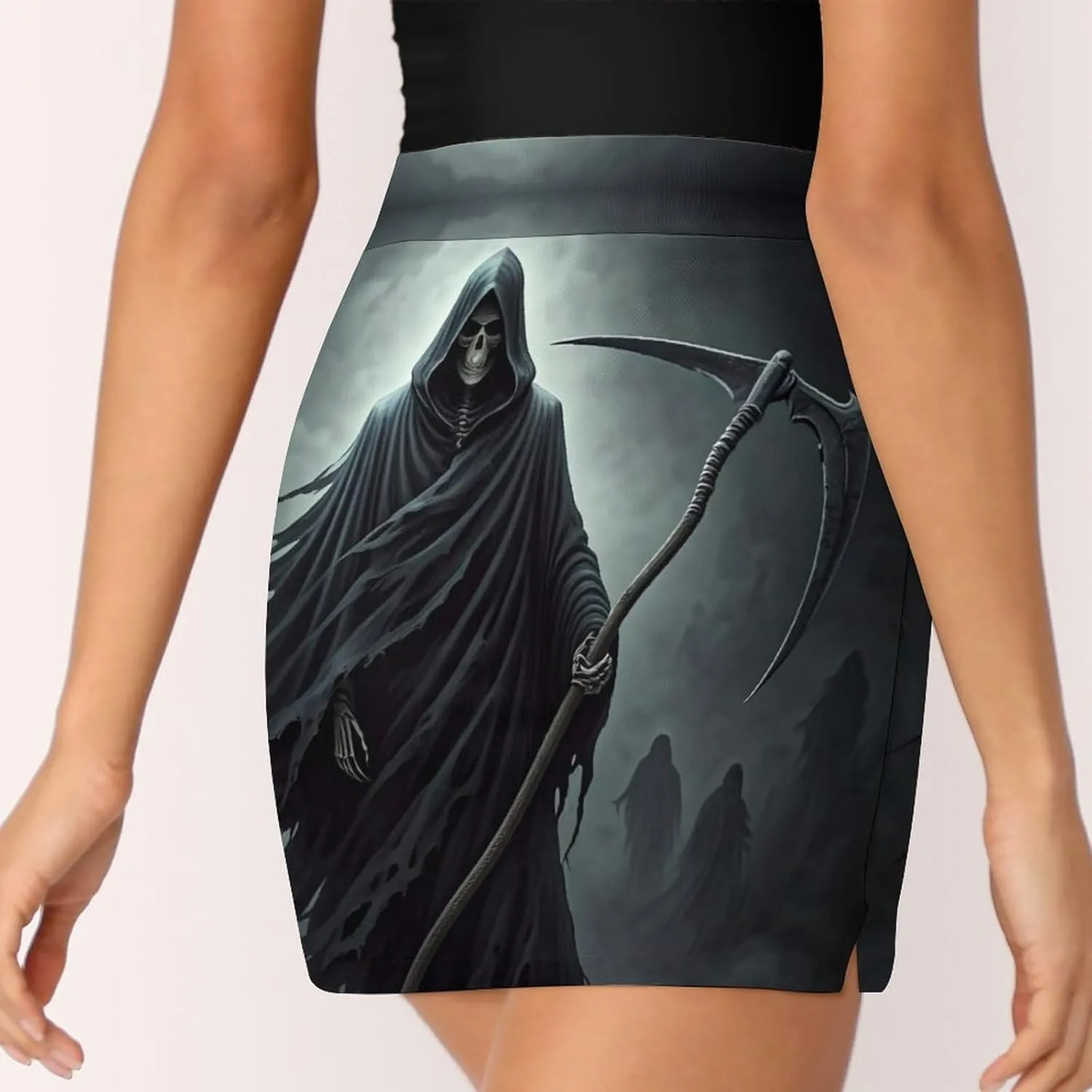 Grim Reaper Women's Mini Tennis Skirt with Shorts Underneath Athletic Workout Cute Skorts