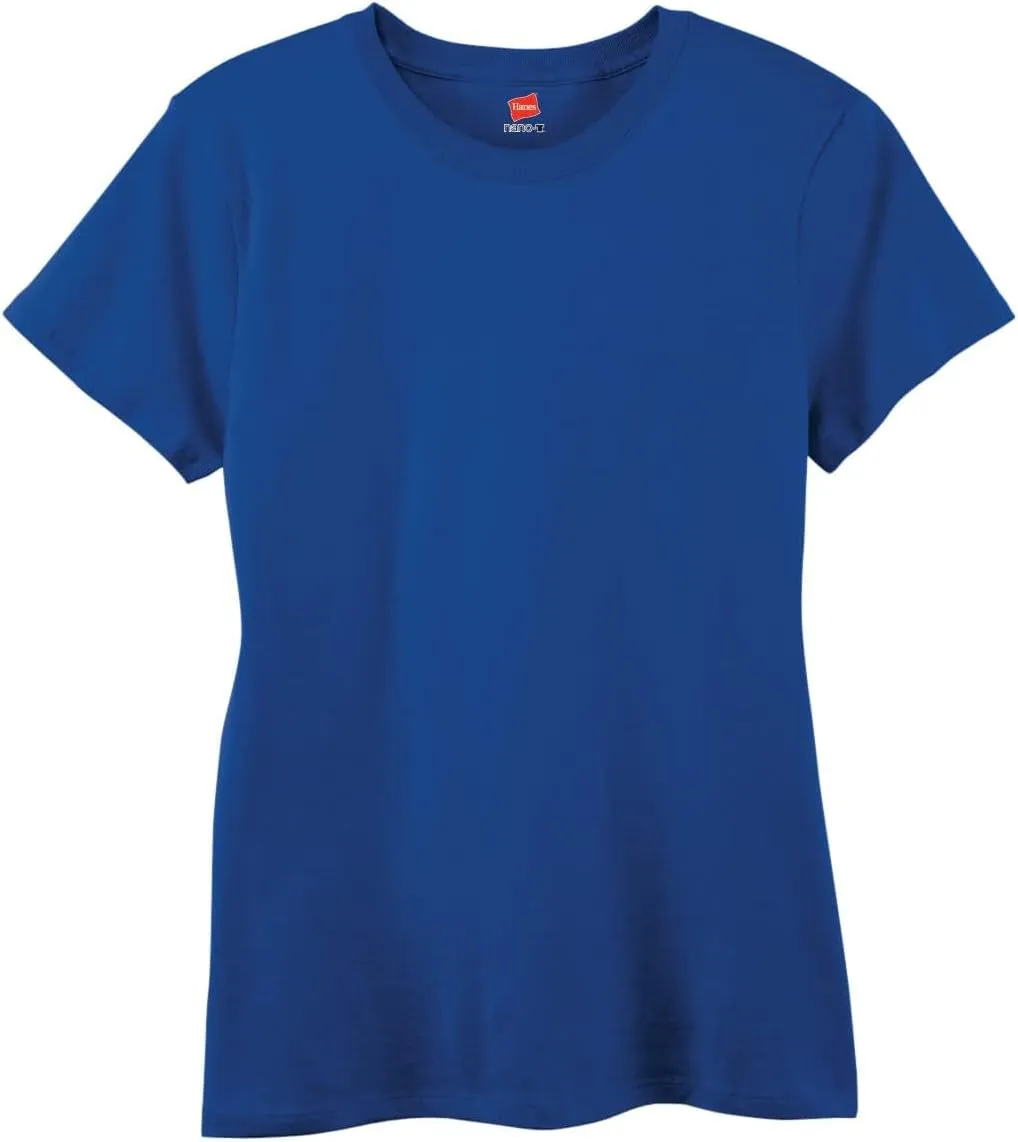 Hanes Perfect-T Crewneck T-Shirt, Lightweight Cotton Short Sleeve Tee for Women