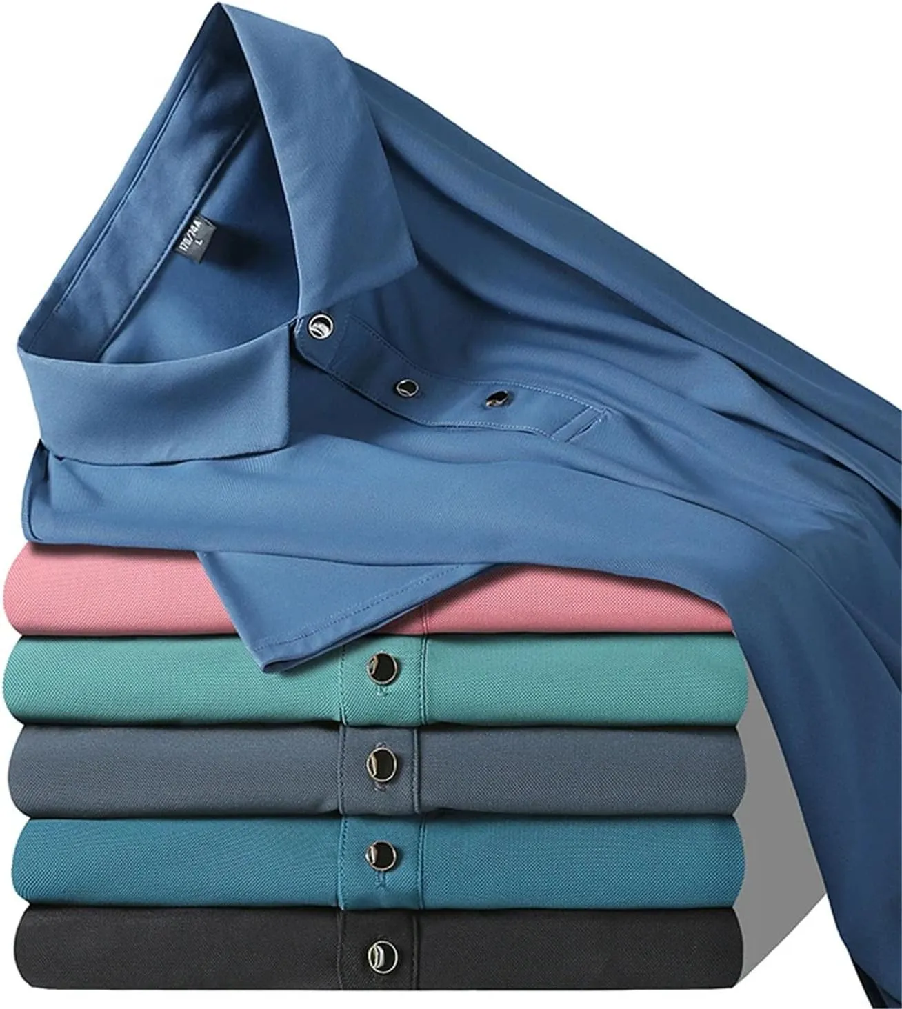 Hgvcfcv Mens Golf Shirt Moisture Wicking Quick-Dry Solid Short Sleeve Polo Shirts for Mensummer Mens Short-Sleeved T-Shirt