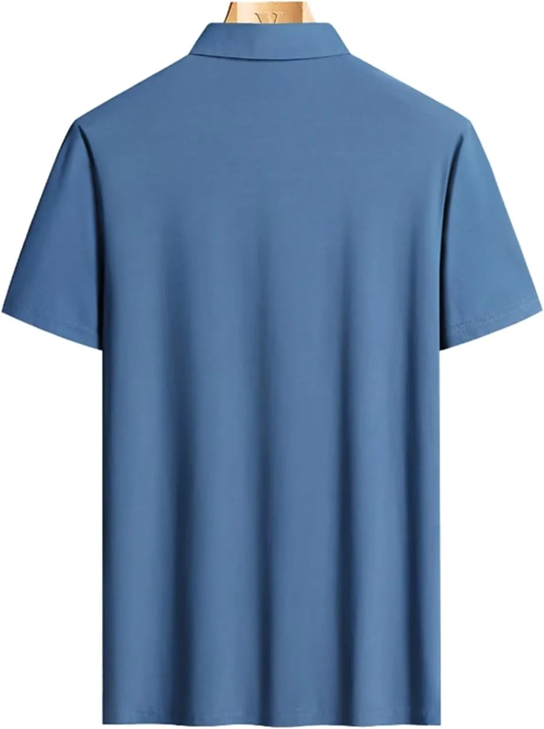 Hgvcfcv Mens Golf Shirt Moisture Wicking Quick-Dry Solid Short Sleeve Polo Shirts for Mensummer Mens Short-Sleeved T-Shirt