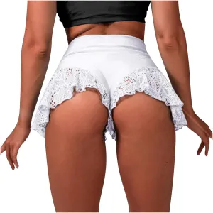 High Waisted Shorts Mini Pleated Skirts Women Sexy Flowy Ruffled Pole Dance Skirts Culottes Hot Pants Lingerie Skirts