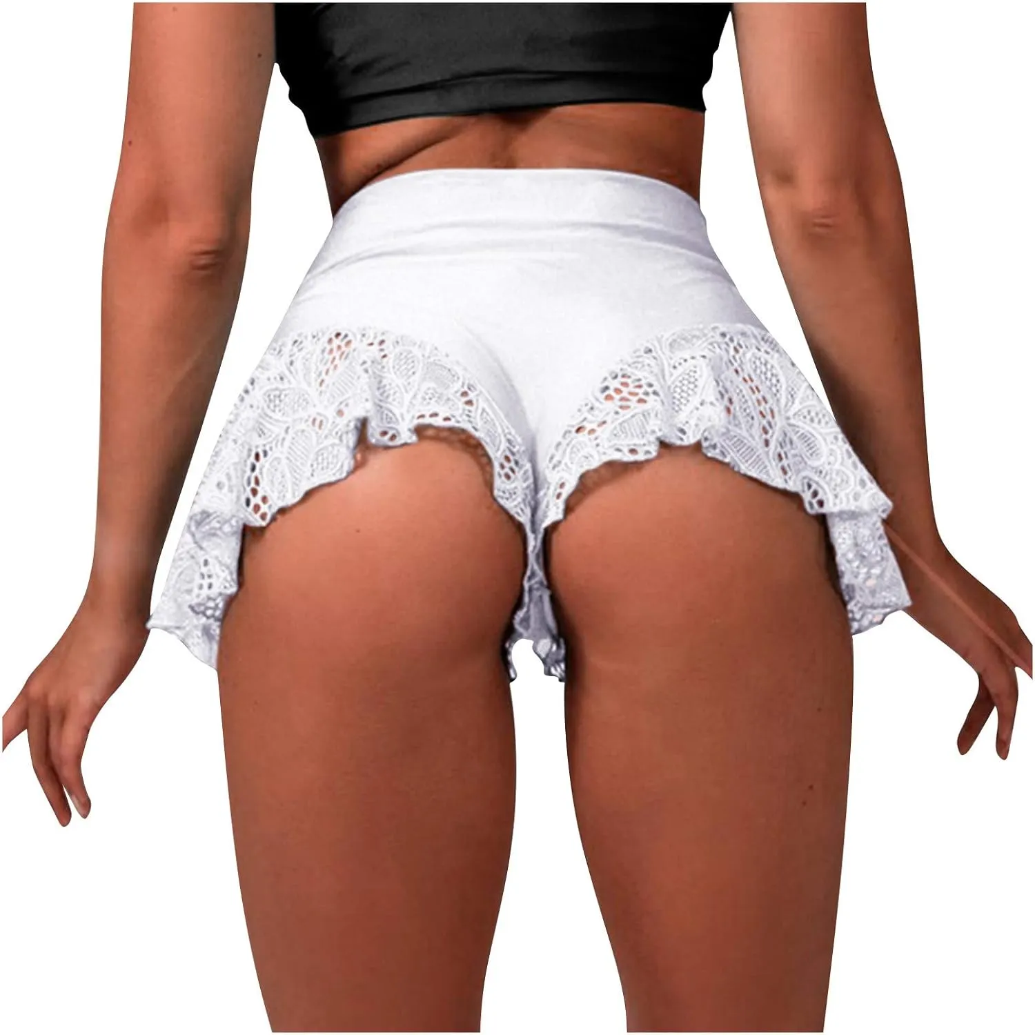 High Waisted Shorts Mini Pleated Skirts Women Sexy Flowy Ruffled Pole Dance Skirts Culottes Hot Pants Lingerie Skirts
