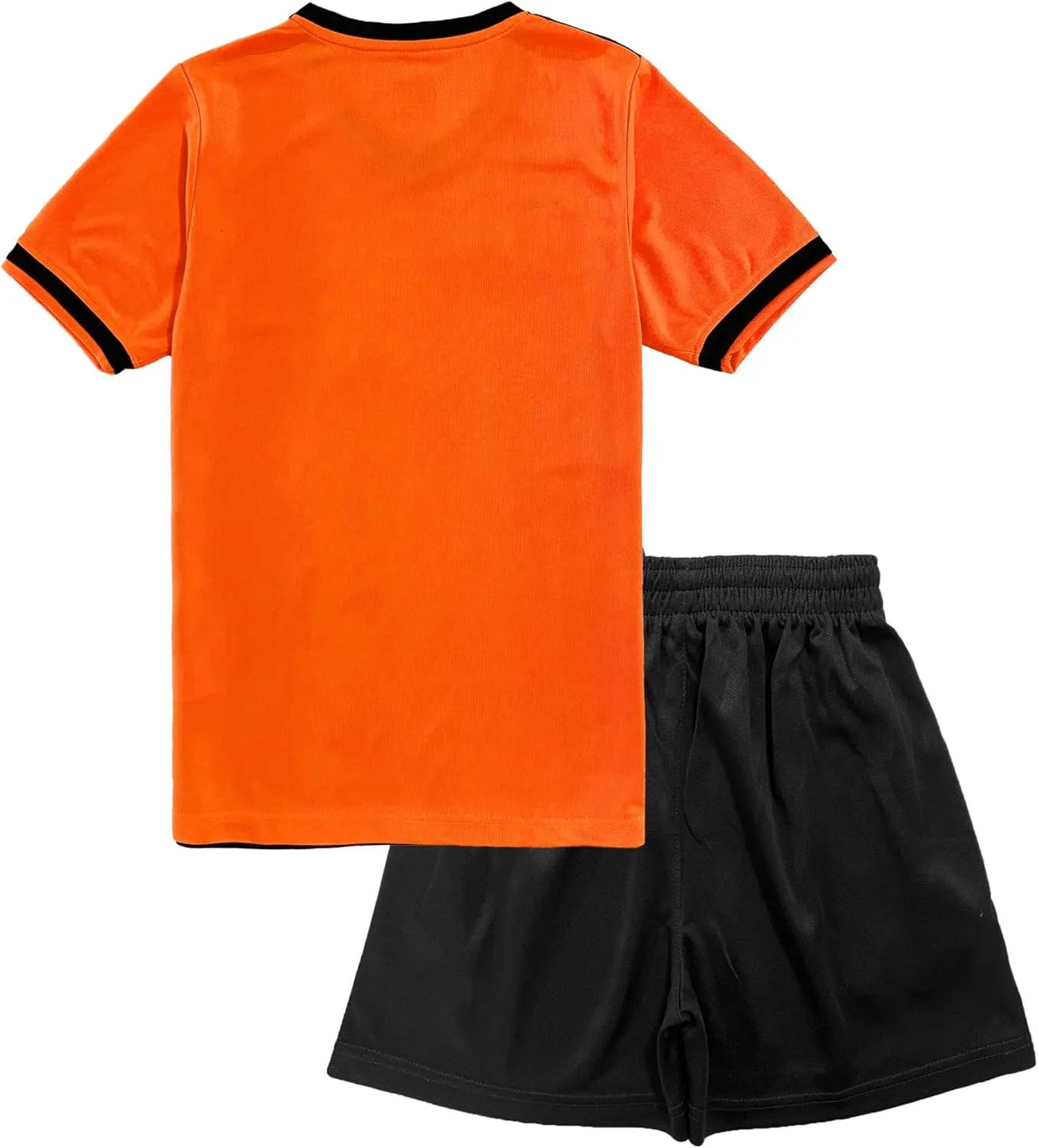 Hiheart Boys Quick Dry Short Sleeve T-shirt and Mesh Shorts Soccer Set