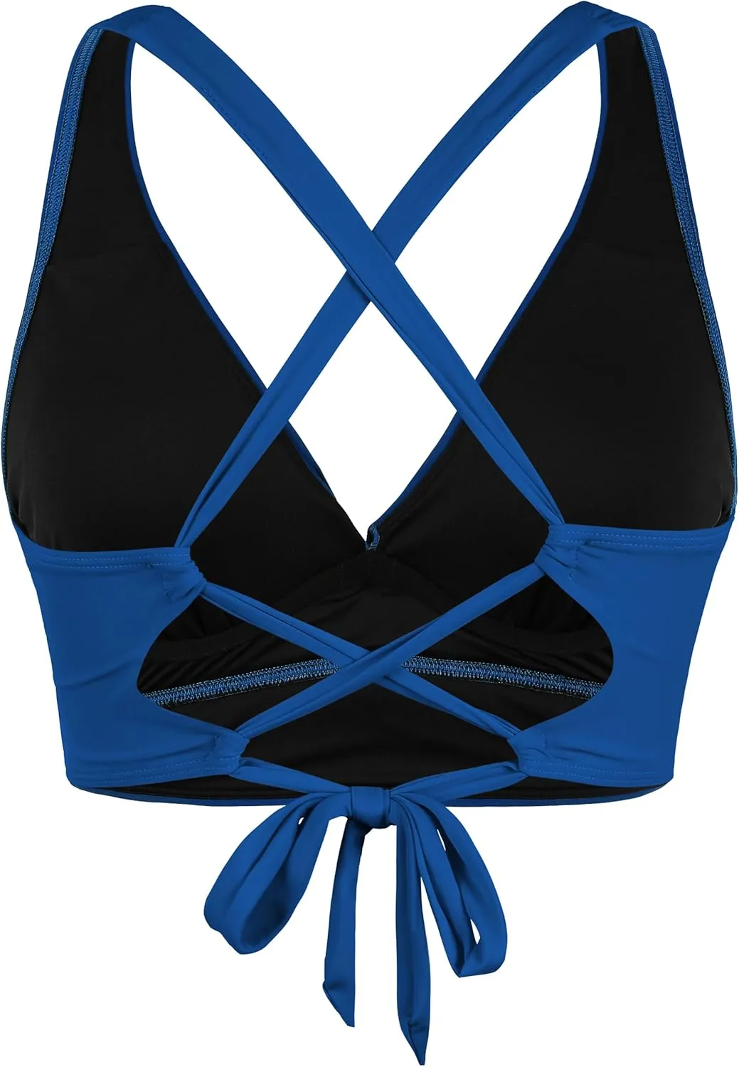 Hilor Women's Underwire Bikini Tops Push Up Criss Cross Swim Top Swimsuit Sexy V Neck Bathing Suit Top Only