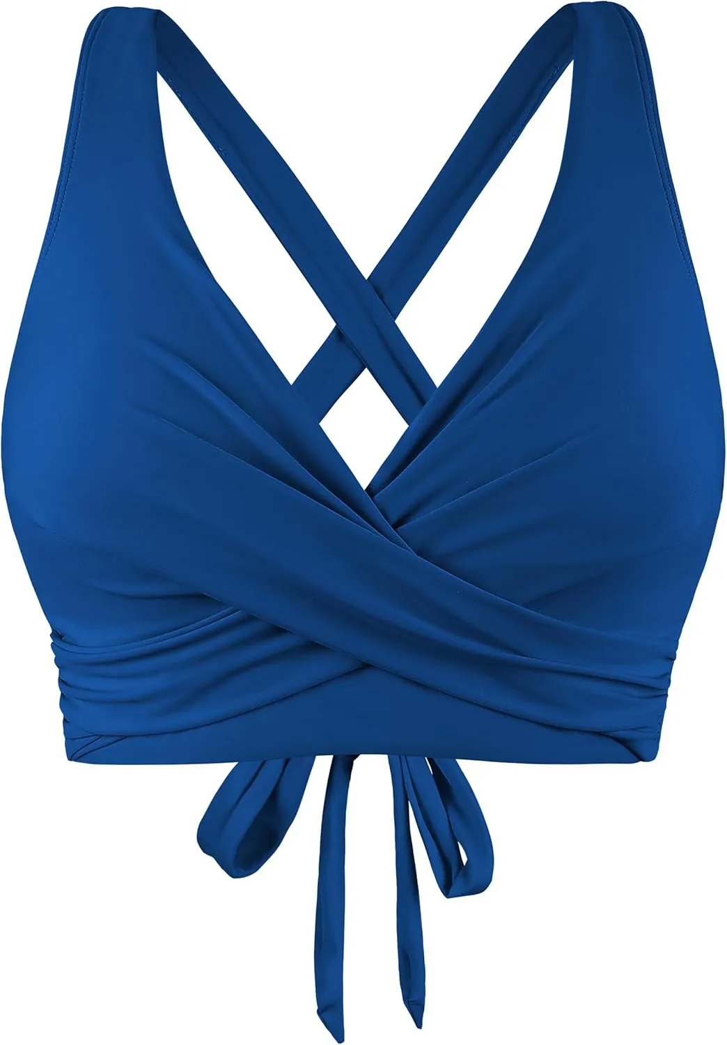 Hilor Women's Underwire Bikini Tops Push Up Criss Cross Swim Top Swimsuit Sexy V Neck Bathing Suit Top Only