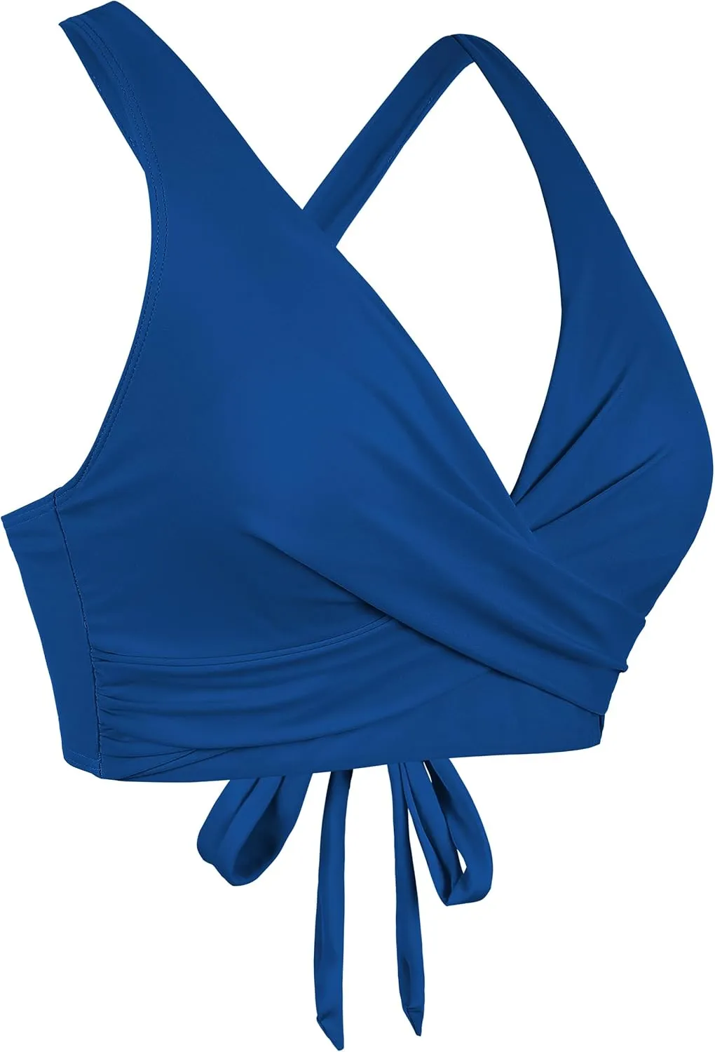 Hilor Women's Underwire Bikini Tops Push Up Criss Cross Swim Top Swimsuit Sexy V Neck Bathing Suit Top Only