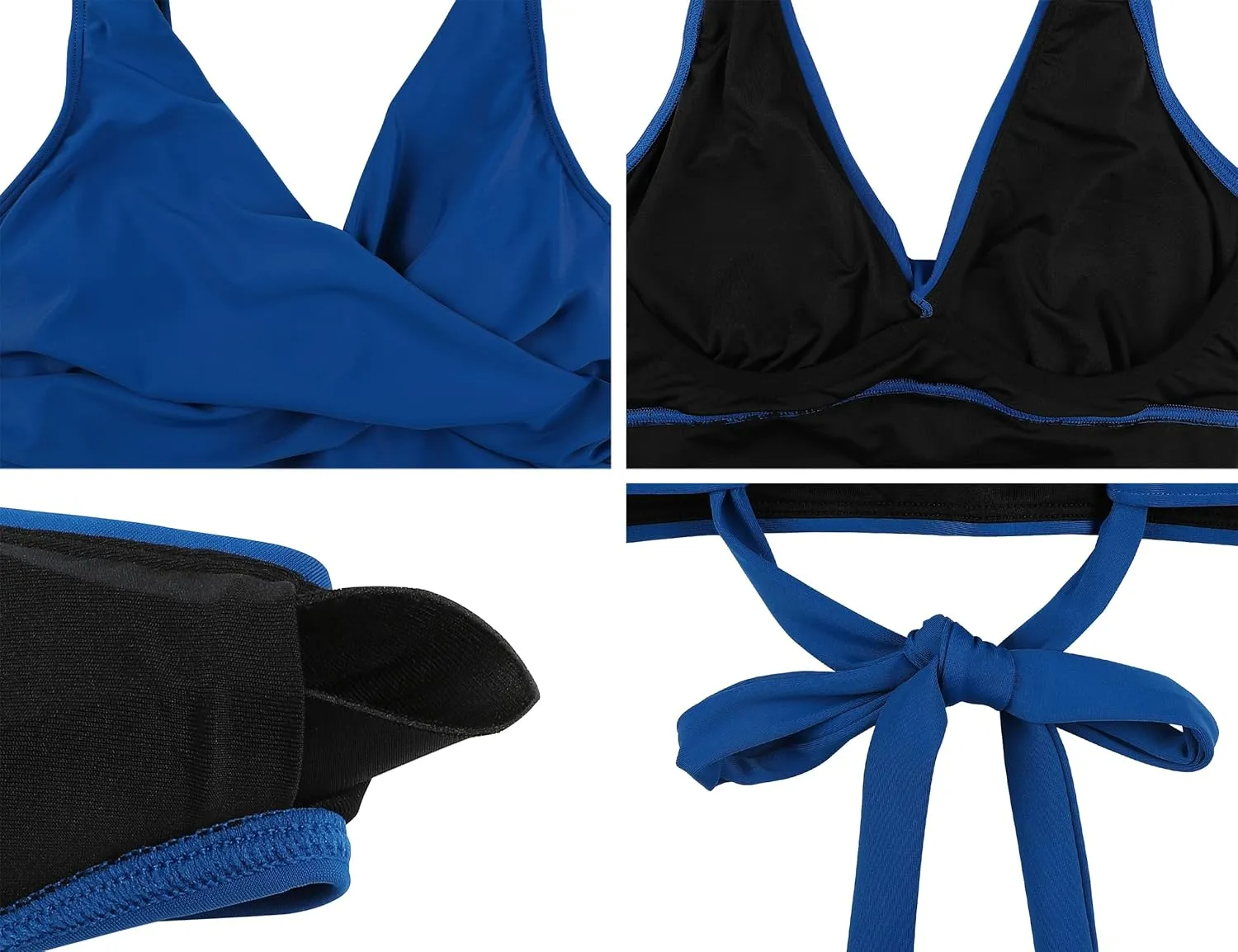 Hilor Women's Underwire Bikini Tops Push Up Criss Cross Swim Top Swimsuit Sexy V Neck Bathing Suit Top Only