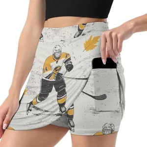 Hockey Players Women's Mini Tennis Skirt with Shorts Underneath Athletic Workout Cute Skorts