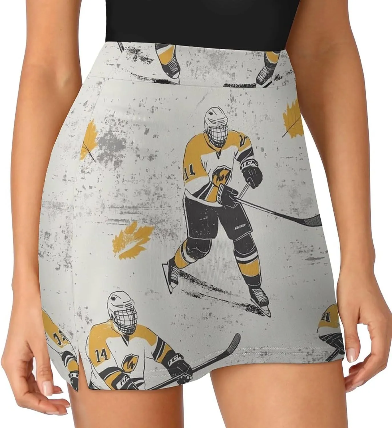 Hockey Players Women's Mini Tennis Skirt with Shorts Underneath Athletic Workout Cute Skorts