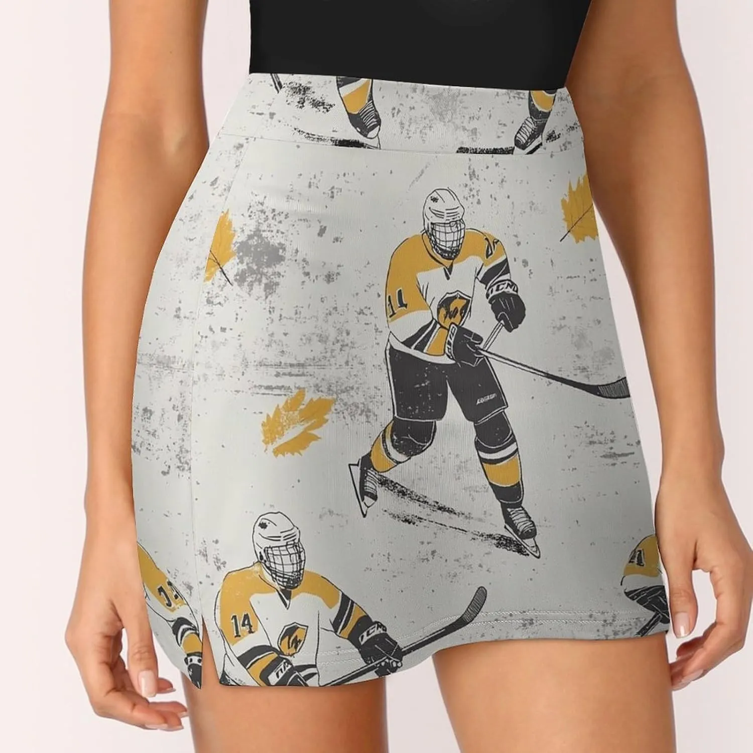 Hockey Players Women's Mini Tennis Skirt with Shorts Underneath Athletic Workout Cute Skorts