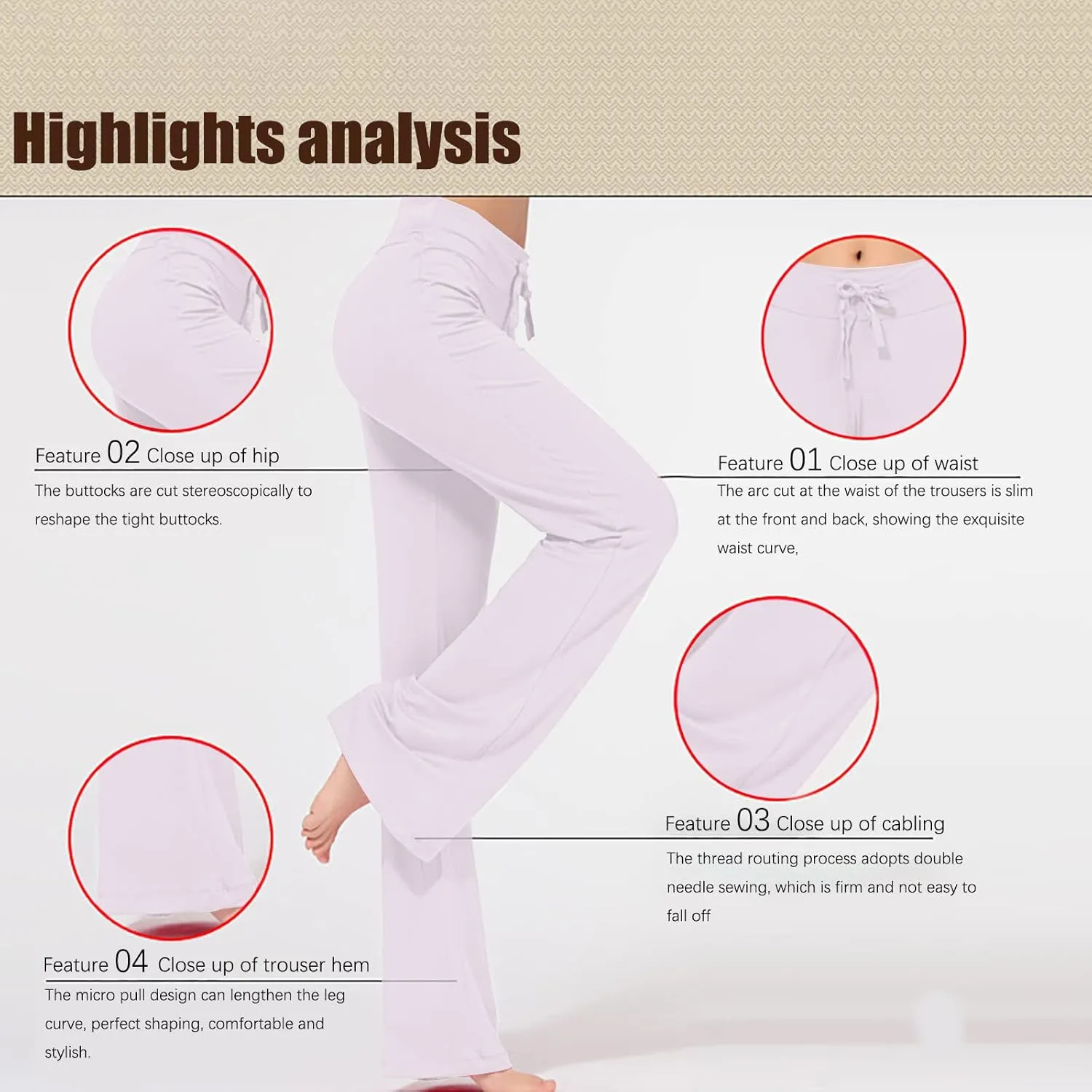 Hvyesh Womens Yoga Pants Wide Leg High Waist Tummy Control Loose Comfy Lounge Trousers Bootcut Drawstring Workout Leggings