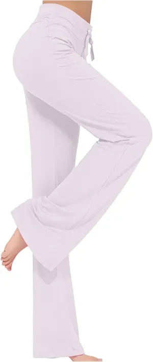Hvyesh Womens Yoga Pants Wide Leg High Waist Tummy Control Loose Comfy Lounge Trousers Bootcut Drawstring Workout Leggings