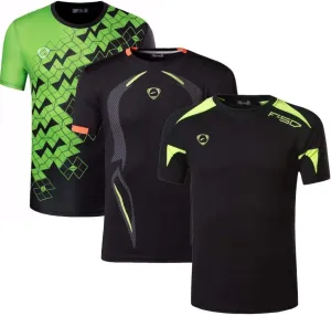 jeansian Men's 3 Packs Athletic Quick Dry Fit Short Sleeve Sport T-Shirt Tshirts Tee Shirt Tennis Golf Bowling LSL182