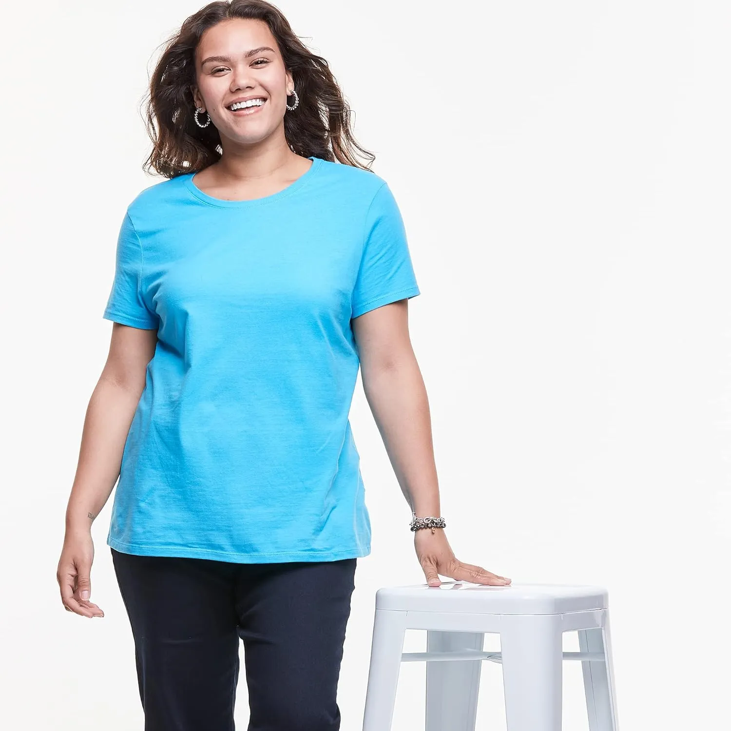 JUST MY SIZE Women's Plus-Size Short Sleeve Crew Neck Tee