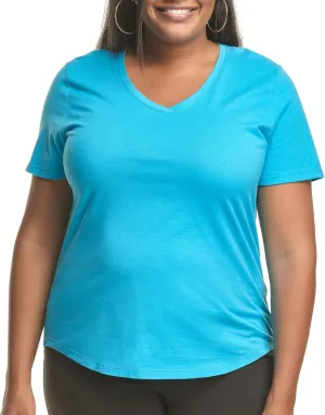 Just My Size Women's Plus-Size Short Sleeve V-Neck Tee