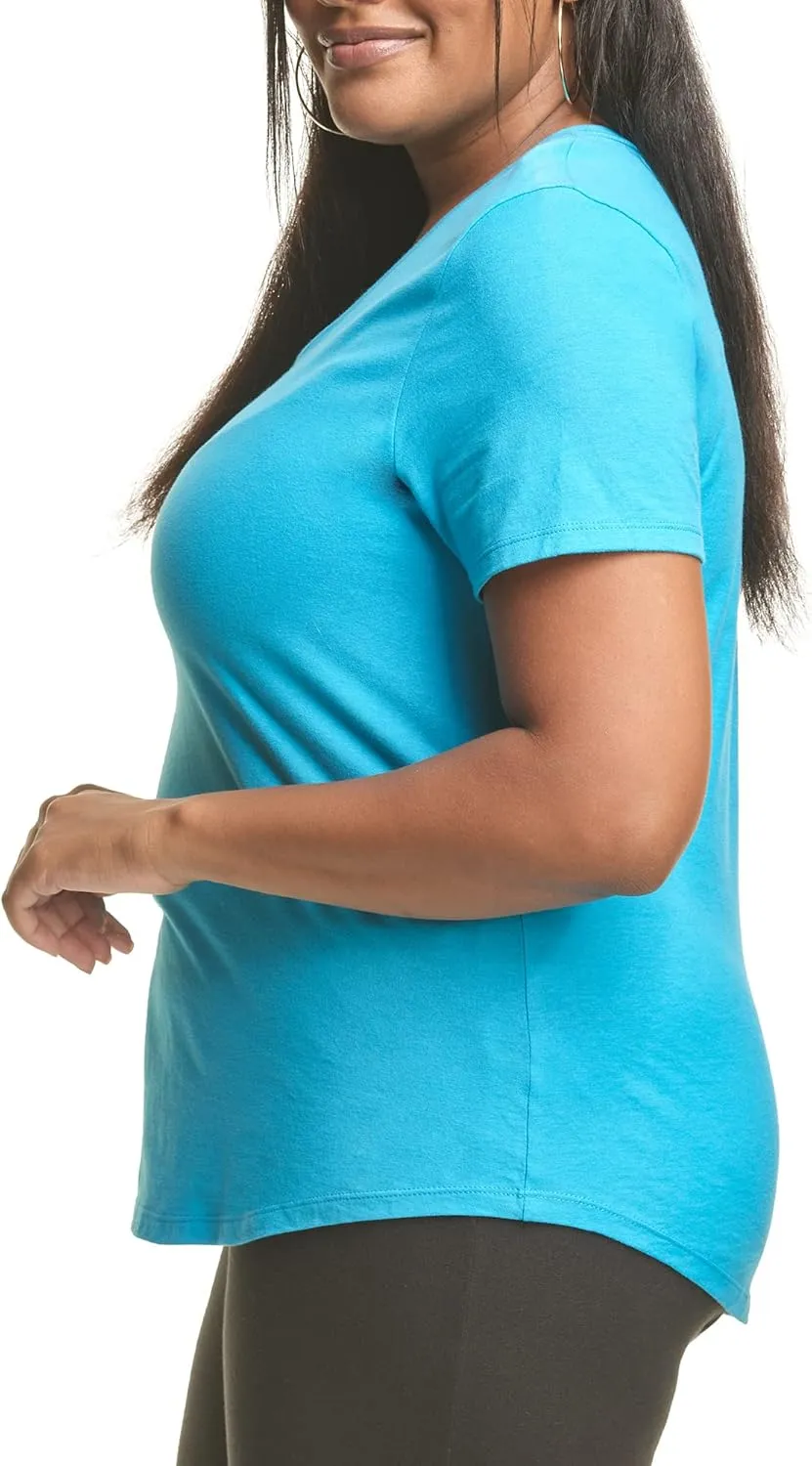 Just My Size Women's Plus-Size Short Sleeve V-Neck Tee