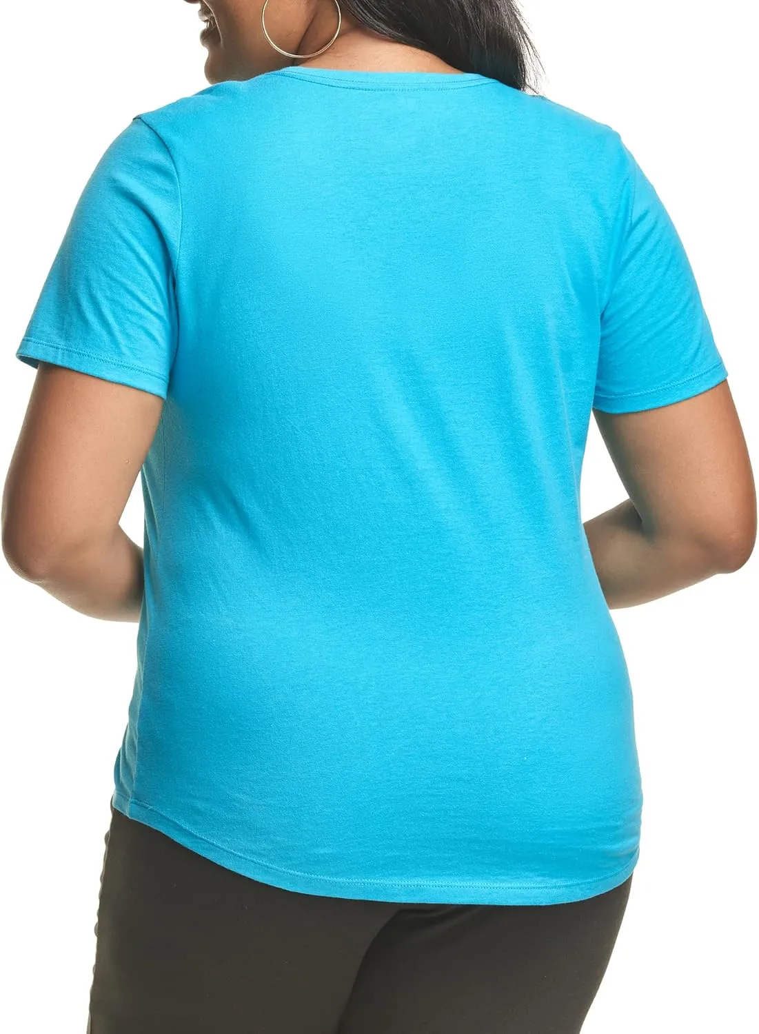 Just My Size Women's Plus-Size Short Sleeve V-Neck Tee