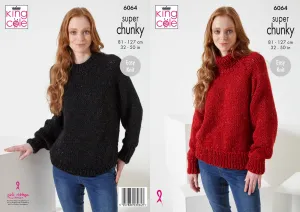 King Cole Celestial Super Chunky Knitting Pattern - Women's Sweaters 6064