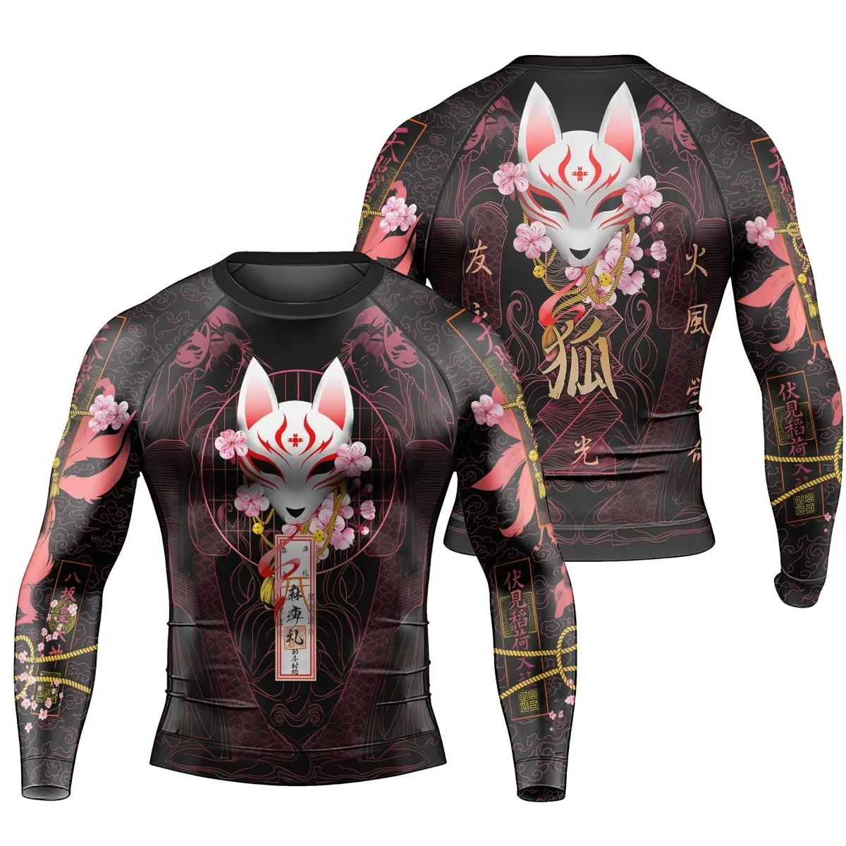 Kitsune Mask Men's Long Sleeve Rash Guard
