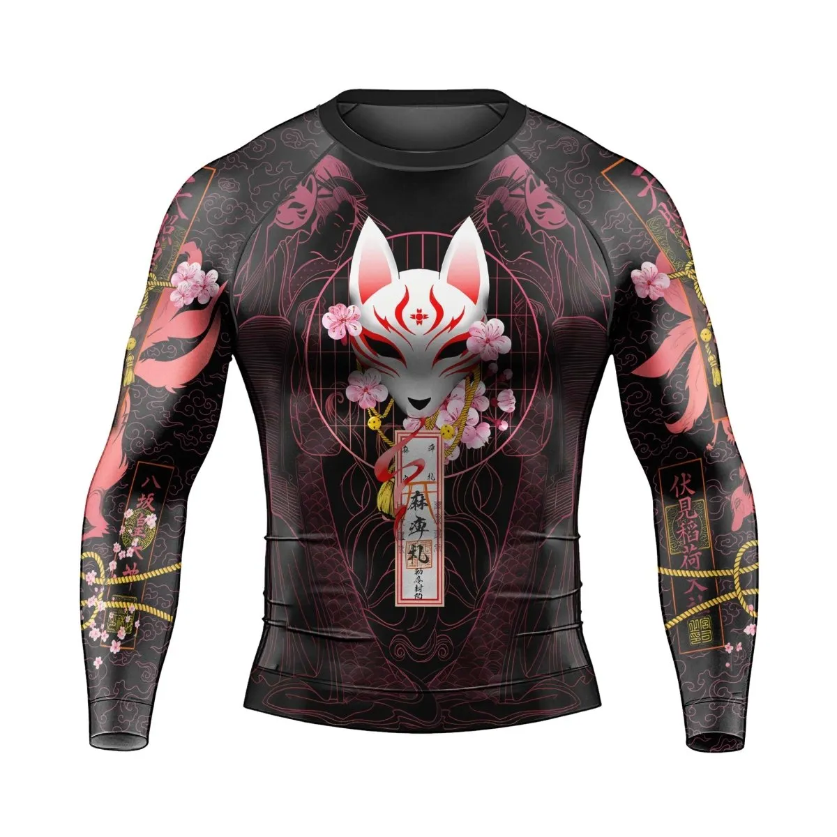 Kitsune Mask Men's Long Sleeve Rash Guard