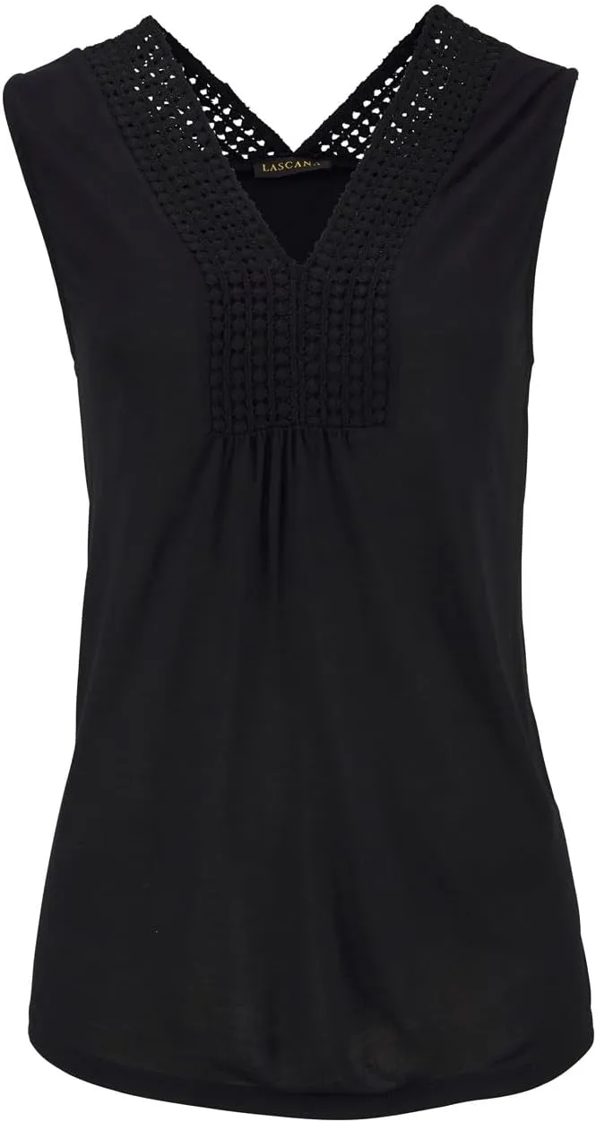LASCANA Women's Crochet Insert Tank Top
