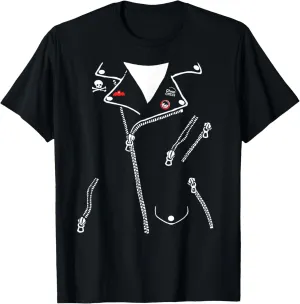 Leather Biker Jacket - Spooky Rockabilly T-Shirt