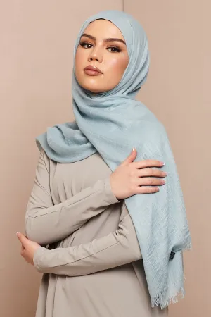 Light Blue Cotton & Wool Hijab