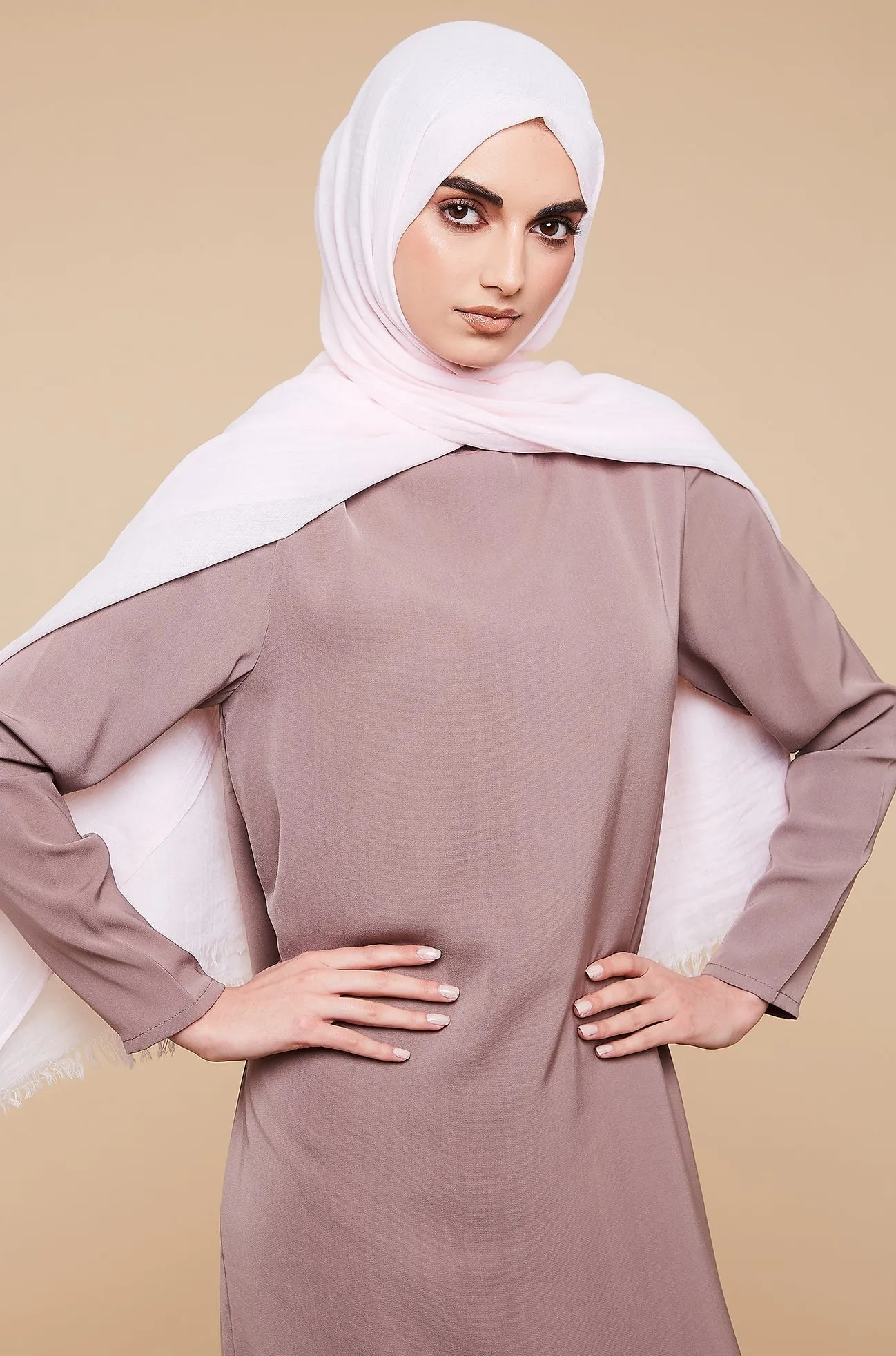 Light Pink Cotton & Wool Hijab
