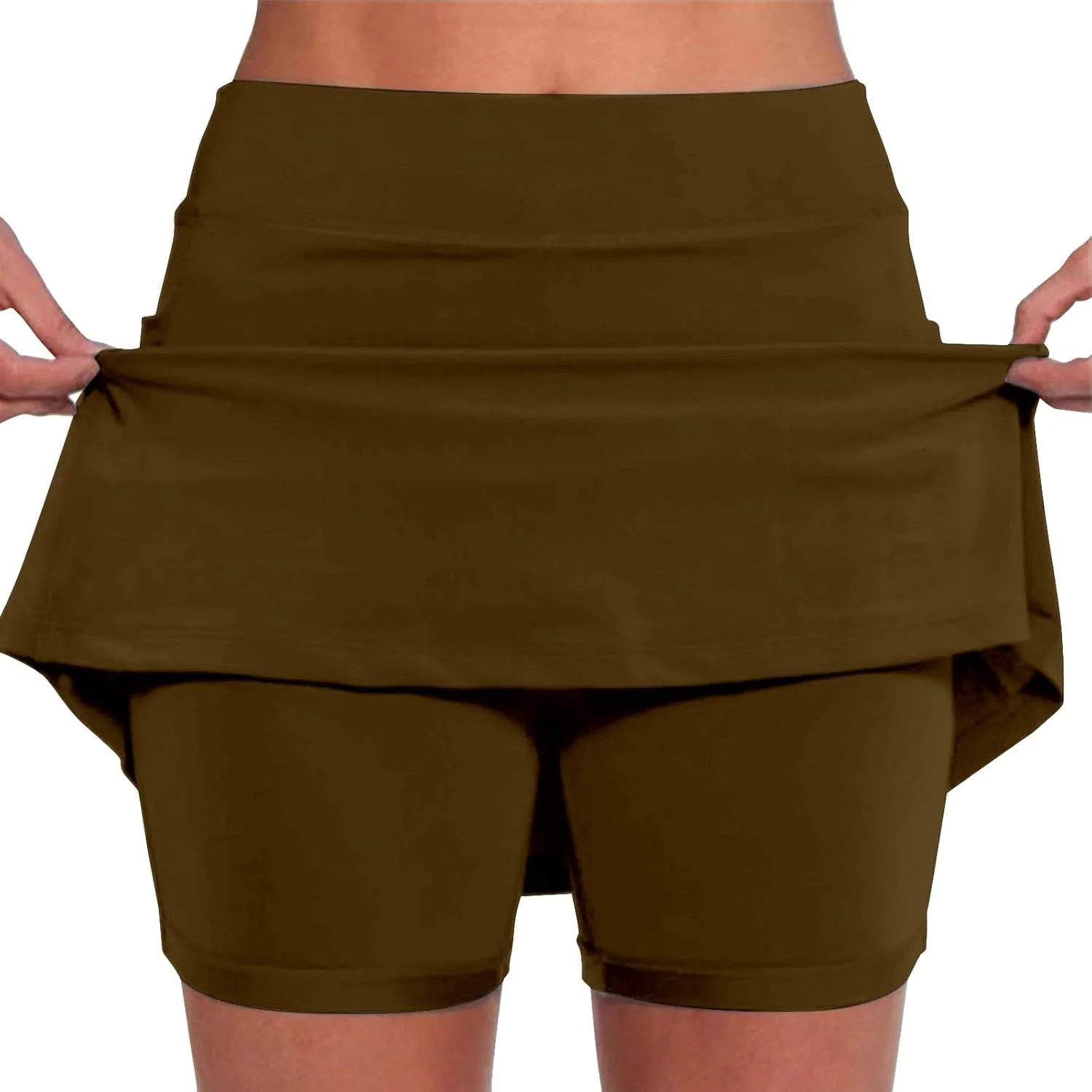 Lightweight High Waist Mid Waist Culottes Short Skirts Skinny Pants Plus Size Skorts for Women High Waist Swim